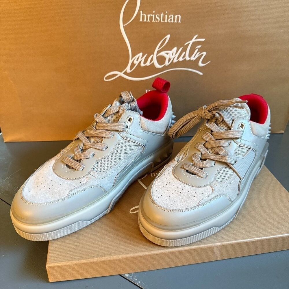 Christian Louboutin 1240578 Men's Astroloubi Flat Calf Sneakers sz 44